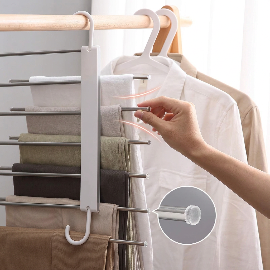 Perchero Plegable de Ropa Multifuncional