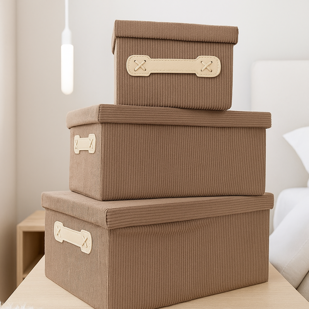 Juego x3 Cestas Organizadoras Apilables Rectangular