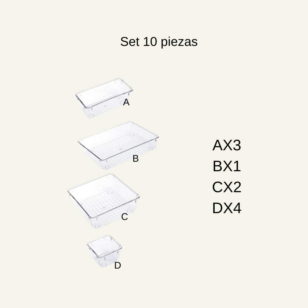 Organizadores transparentes de Escritorio