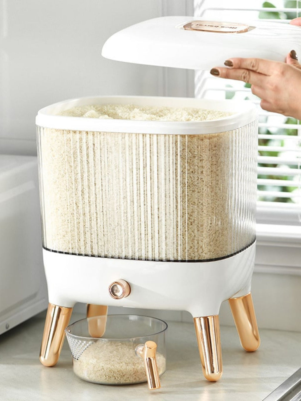 Contenedor Con Dispensador Para Arroz y Granos