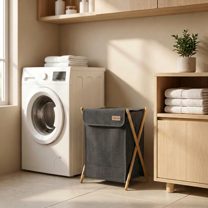 Cesta Plegable de Bambú para Ropa