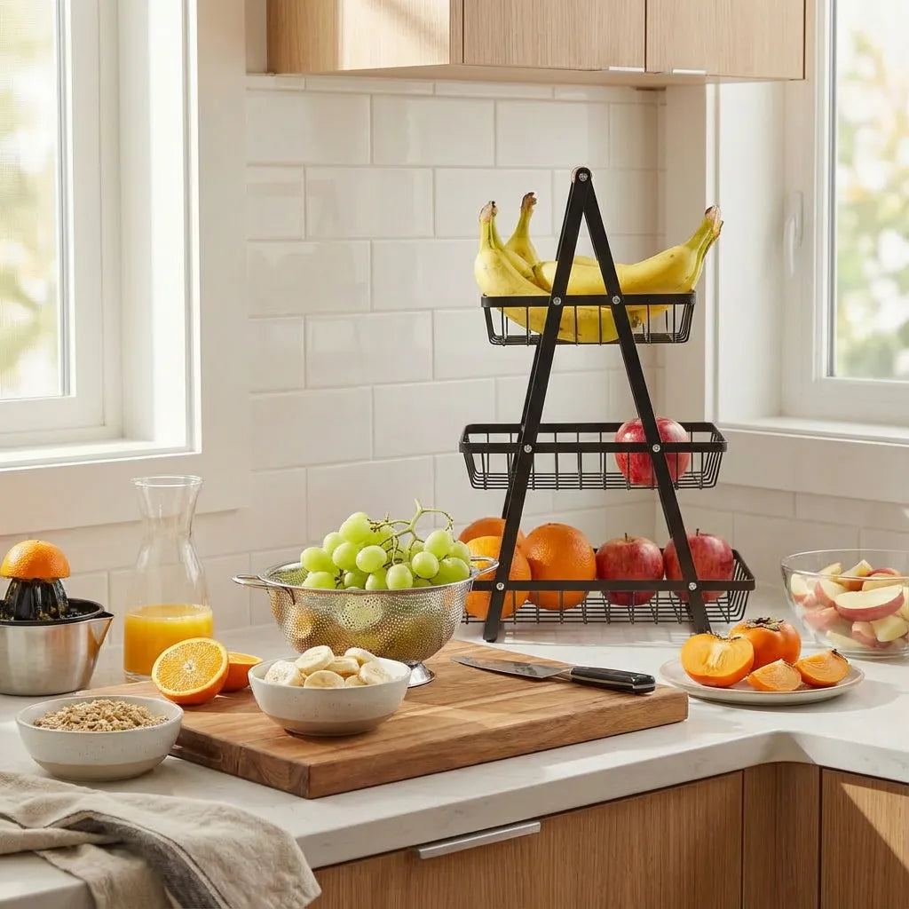 Cesta Organzador de Frutas y Verduras 3 Niveles