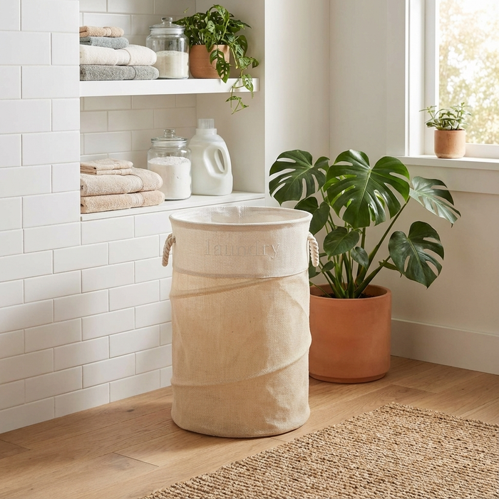 Cesta Retractil con Malla para Ropa