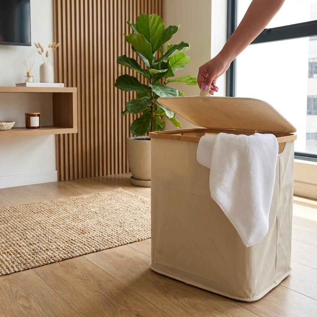 Cesta de Almacenamiento de Ropa con Cubierta Plegable