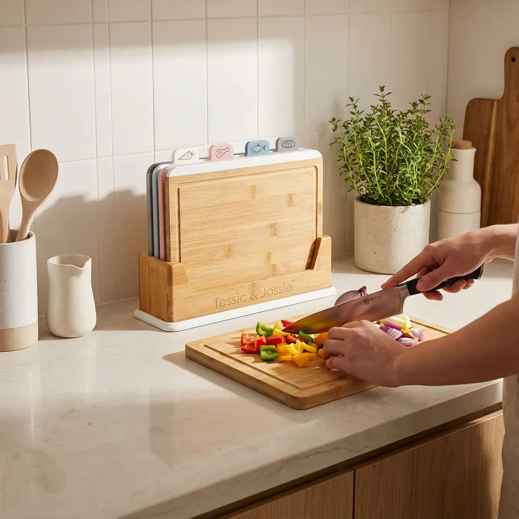 Juego de 4 Tablas de Cortar de Bambú