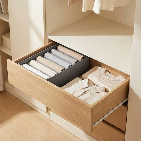 Organizador de pantalones para armario con compartimentos. Caja de almacenamiento con divisiones para jeans y leggings en cajones