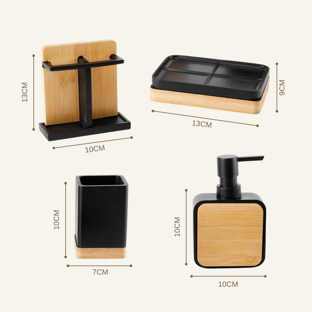 Juego de Accesorios Para Baño Bambú